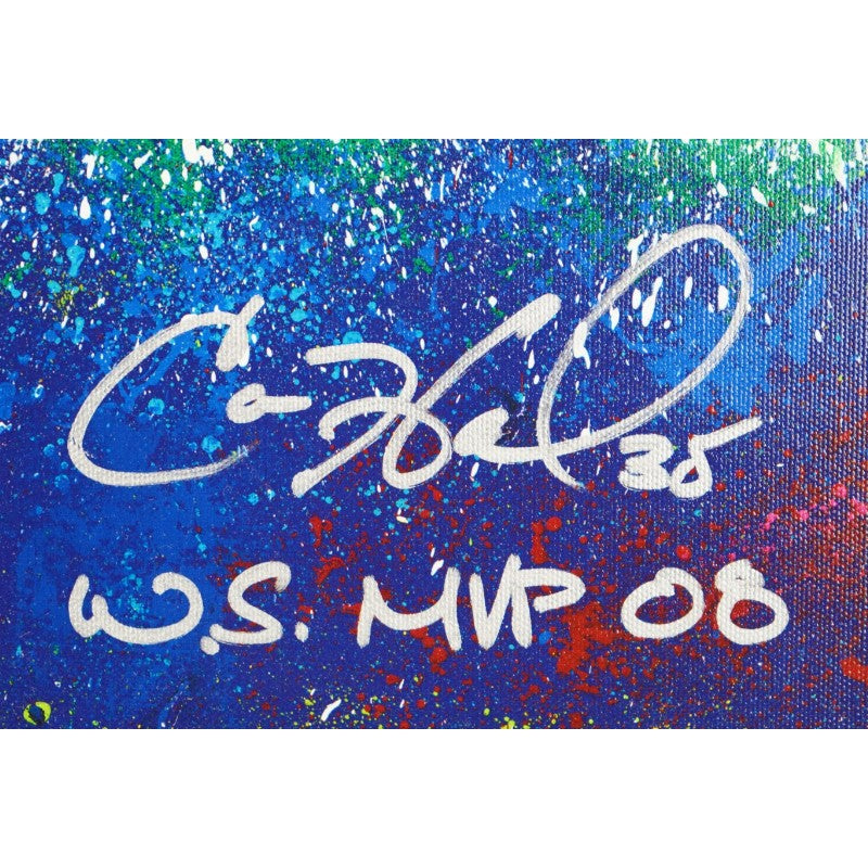 Cole Hamels Philadelphia Phillies Autographed Inscribed Bill Lopa Painting LE 15/25 MLB Holo