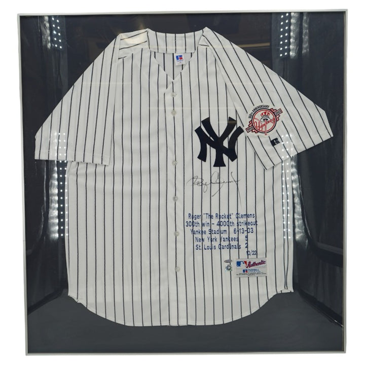 Roger Clemens Yankees Signed Embroidered Framed Jersey Tri Star Holo