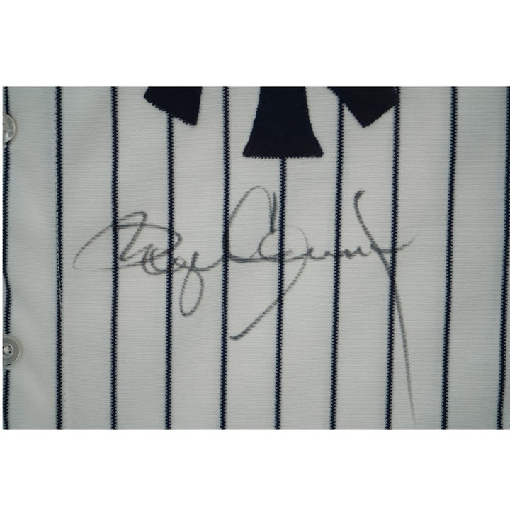 Roger Clemens Yankees Signed Embroidered Framed Jersey Tri Star Holo