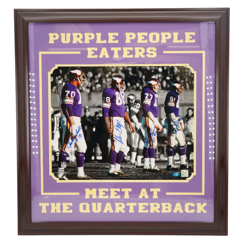 Marshall Page Larsen Eller Minnesota Vikings Purple People Eaters Multi Signed Framed 16x20 Photo MAB Holo
