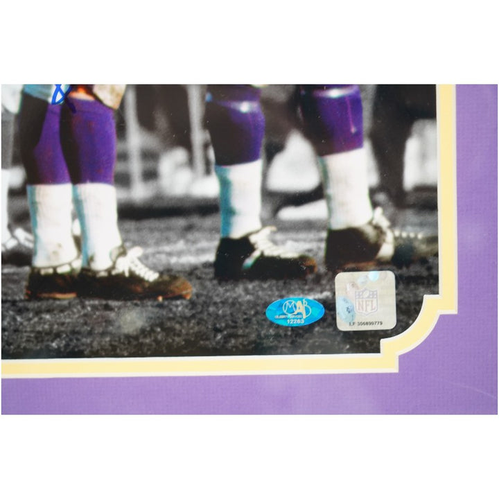 Marshall Page Larsen Eller Minnesota Vikings Purple People Eaters Multi Signed Framed 16x20 Photo MAB Holo