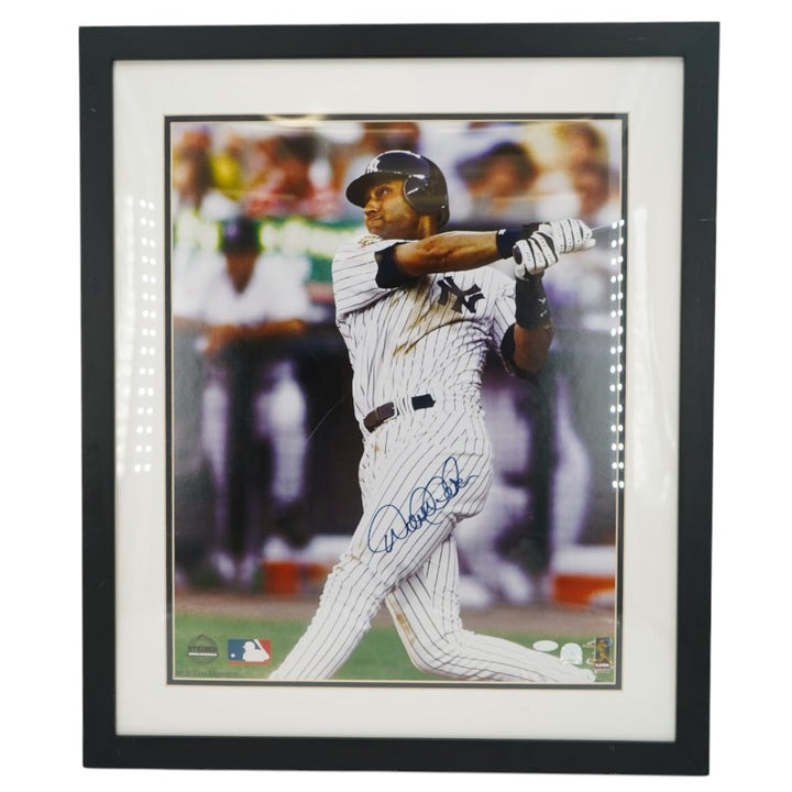 Derek Jeter New York Yankees Autographed Framed 16x20 Photo Steiner COA