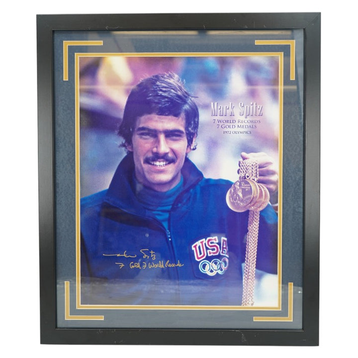 Mark Spitz Signed Inscribed 16x20 Framed Photo MAB COA