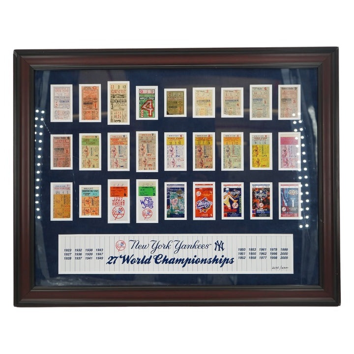 New York Yankees 27 World Series Framed Ticket Stub Collage LE 2695/2700