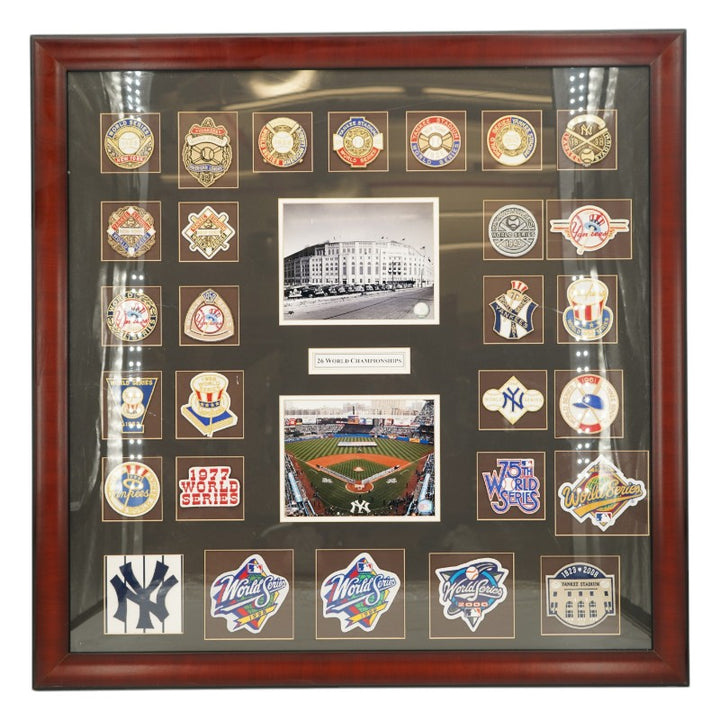 New York Yankees 26 World Series Patches Framed 7x9 Photo Collage