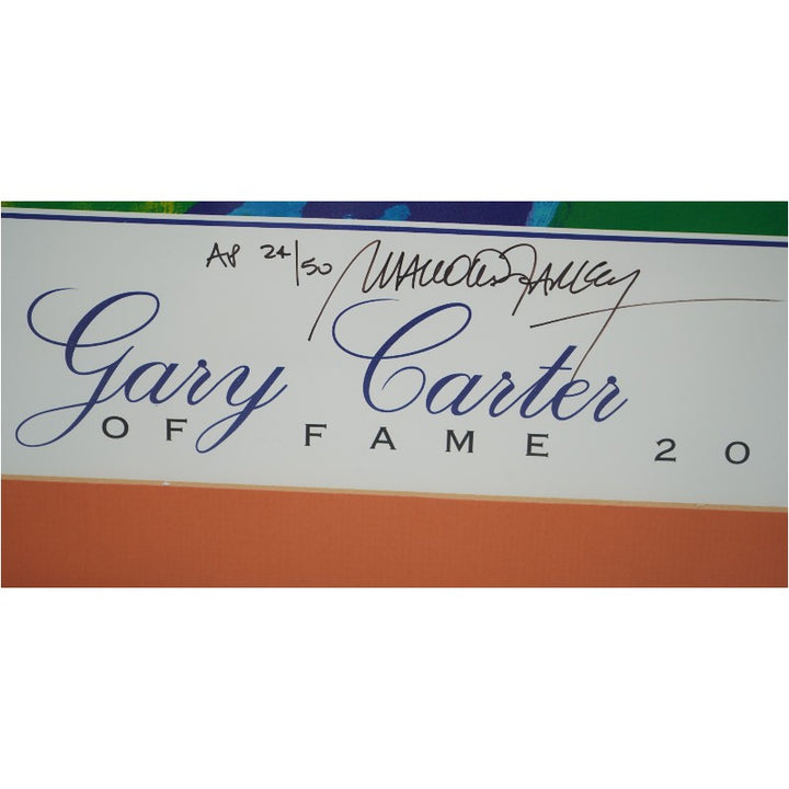 Gary Carter New York Mets Autographed 20x28 Litho AP LE 24/50 Carter Holo Only