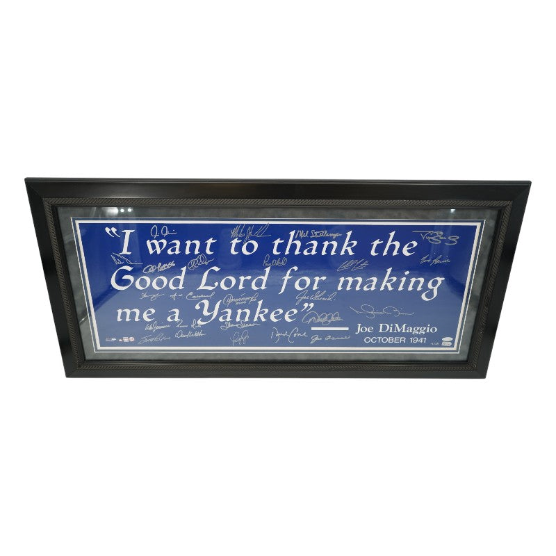 1998 NY Yankees Team Signed Framed DiMaggio Quote 11x29 LE 9/18 Steiner COA