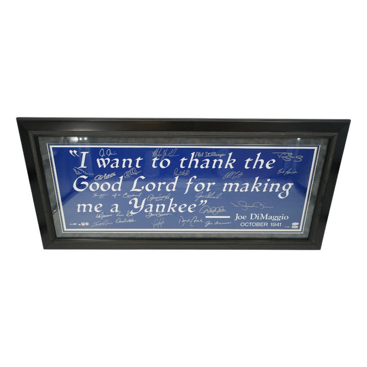 1998 NY Yankees Team Signed Framed DiMaggio Quote 11x29 LE 9/18 Steiner COA