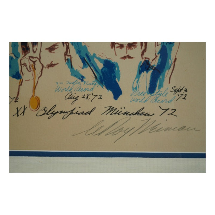 Mark Spitz 7 Medals '72 Munich Games Framed 14x18 Litho Leroy Neiman LE 186/250
