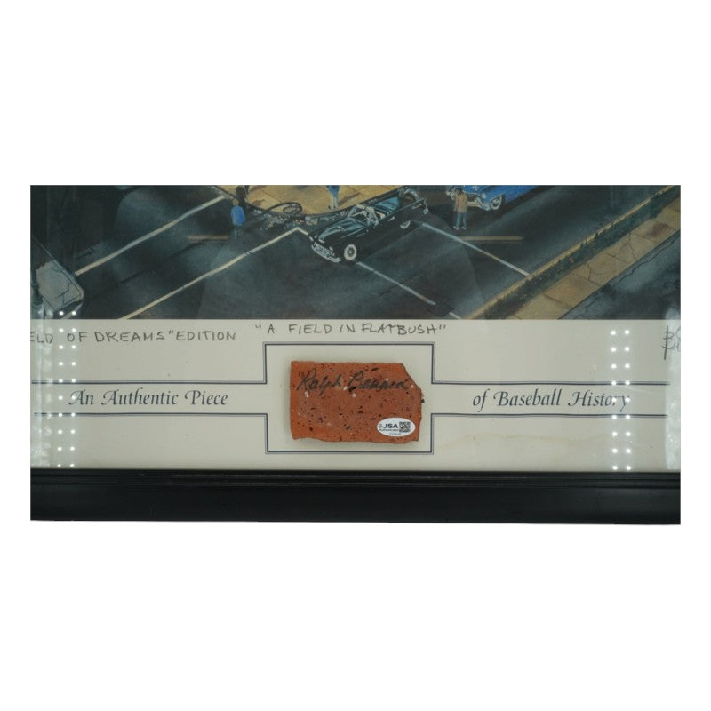 Ralph Branca Brookyn Dodgers Ebbets Field Autographed Stadium Brick and 18x23 Framed Photo Collage LE 924/1957 MLB Holo/JSA COA