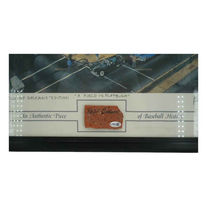 Ralph Branca Brookyn Dodgers Ebbets Field Autographed Stadium Brick and 18x23 Framed Photo Collage LE 924/1957 MLB Holo/JSA COA
