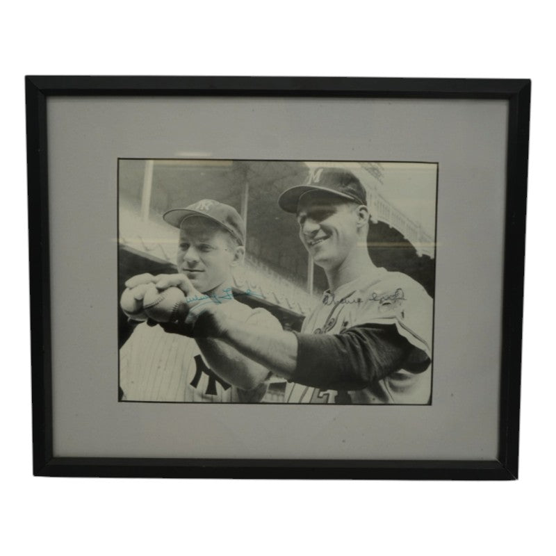 Whitey Ford Warren Spahn Yankees Braves Dual Signed Framed 11x14 Photo JSA COA