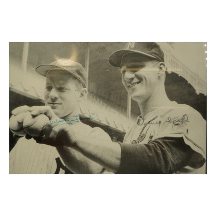Whitey Ford Warren Spahn Yankees Braves Dual Signed Framed 11x14 Photo JSA COA