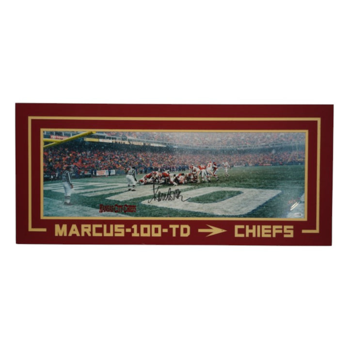 Marcus Allen Kansas City Chiefs Autographed 100th TD Matted 10x29 Photo LE 186/350 JSA COA