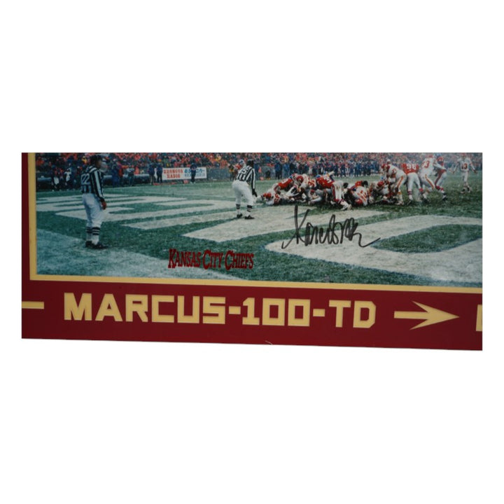 Marcus Allen Kansas City Chiefs Autographed 100th TD Matted 10x29 Photo LE 186/350 JSA COA