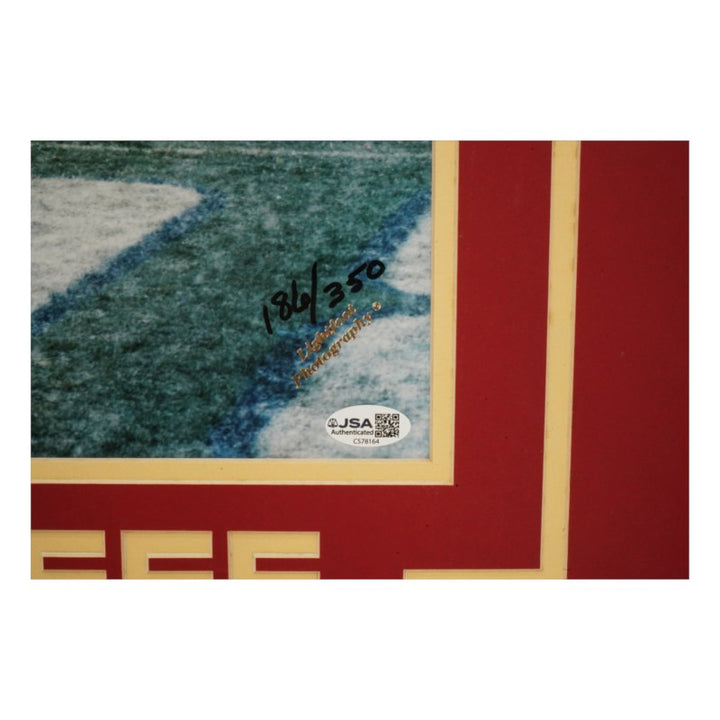 Marcus Allen Kansas City Chiefs Autographed 100th TD Matted 10x29 Photo LE 186/350 JSA COA
