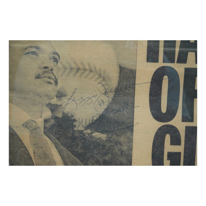 Reggie Jackson New York Yankees Autographed Inscribed Framed Daily News FP 8/2/93 JSA COA