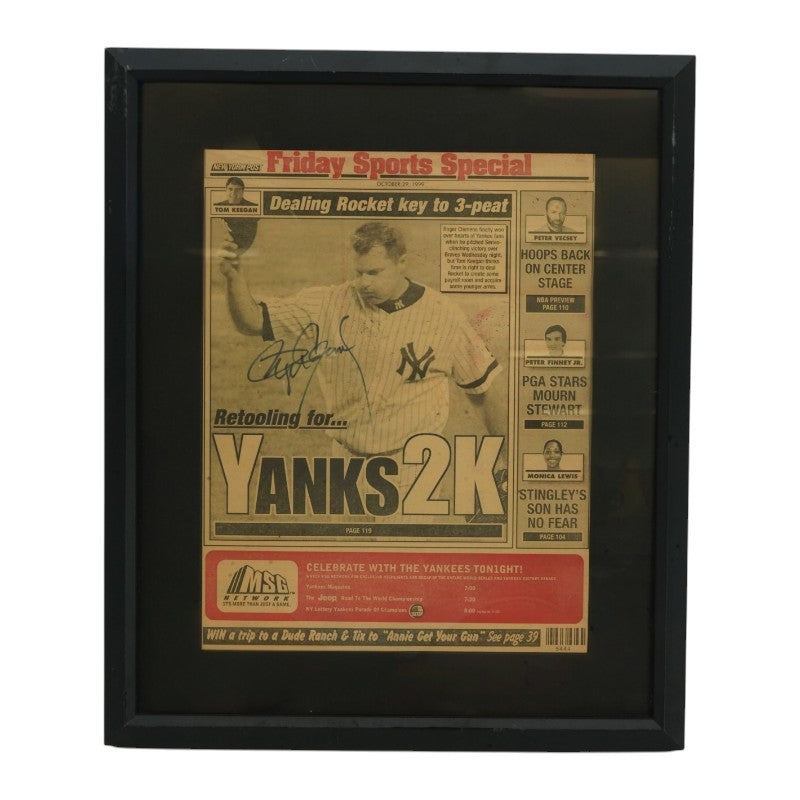 Roger Clemens New York Yankees Autographed Framed New York Post FP 10/29/99 JSA COA