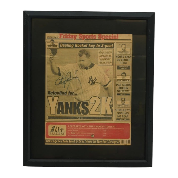 Roger Clemens New York Yankees Autographed Framed New York Post FP 10/29/99 JSA COA
