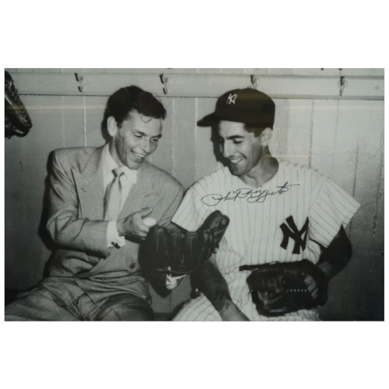 Phil Rizzuto New York Yankees Autographed Framed 16x20 Photo W/ Frank Sinatra JSA COA
