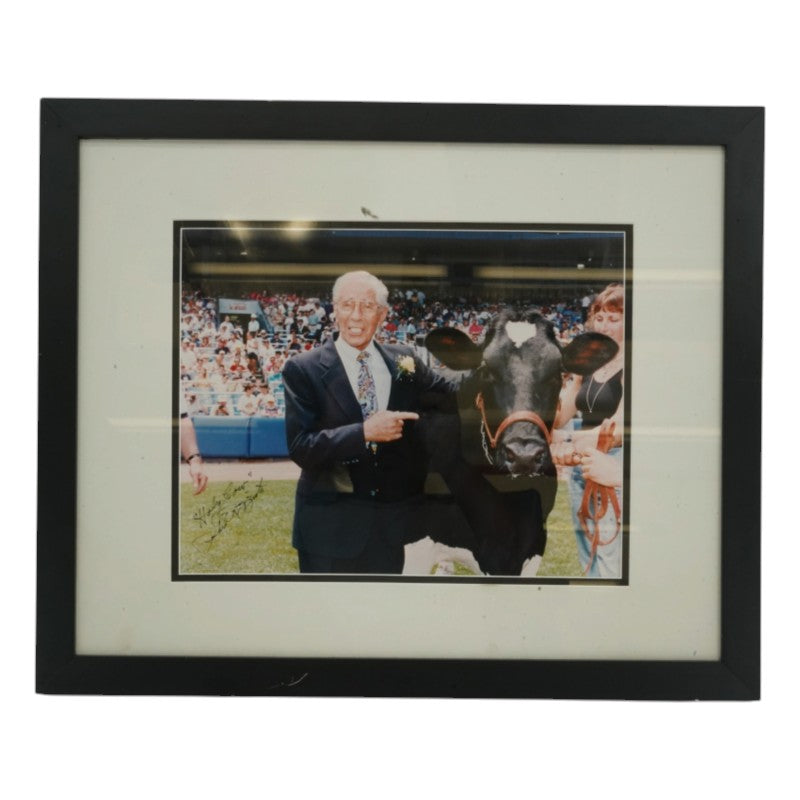 Phil Rizzuto New York Yankees Autographed Inscribed Framed 11x14 Photo W/ Cow JSA COA