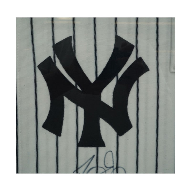 Torre Jeter Berra New York Yankees Multi Signed Framed Russell Jersey AAC LOA