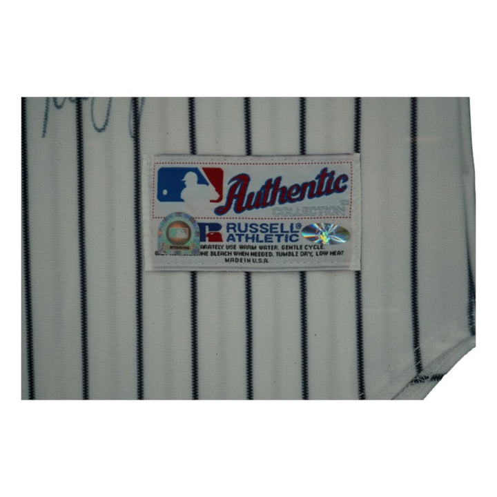 Torre Jeter Berra New York Yankees Multi Signed Framed Russell Jersey AAC LOA