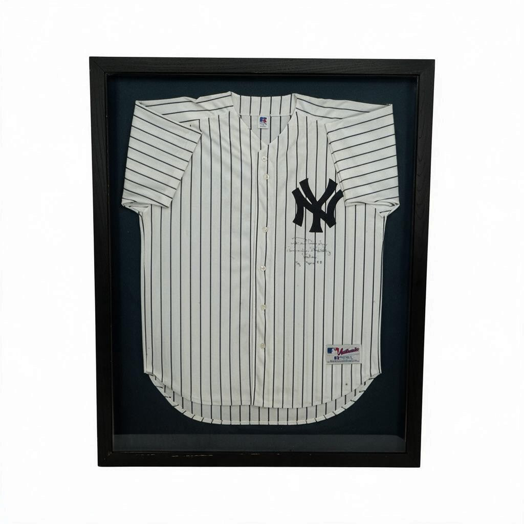 Ron Guidry New York Yankees Autographed Inscribed Framed Russell Jersey JSA COA