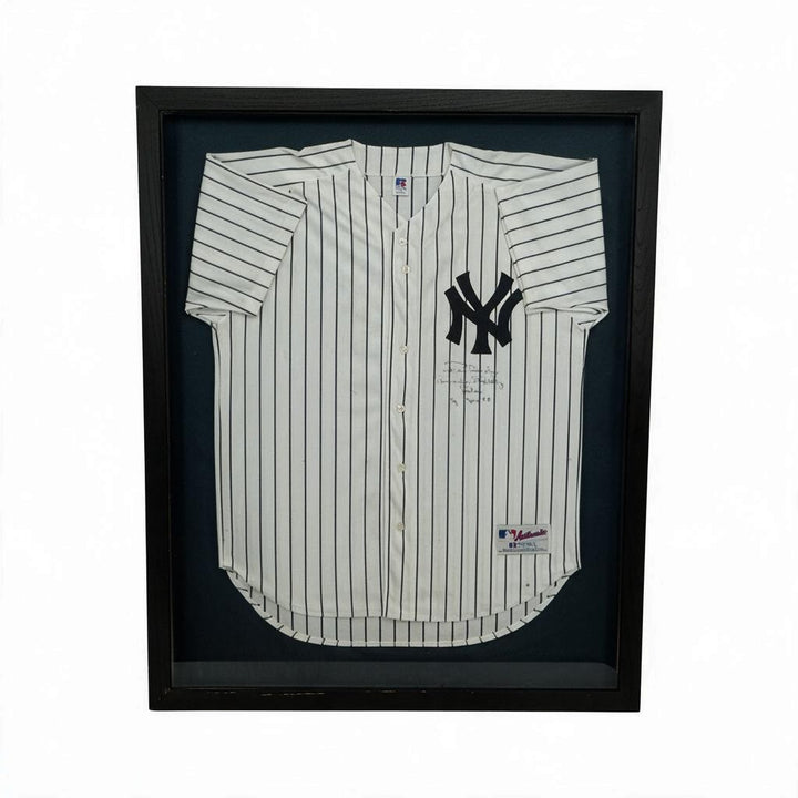 Ron Guidry New York Yankees Autographed Inscribed Framed Russell Jersey JSA COA