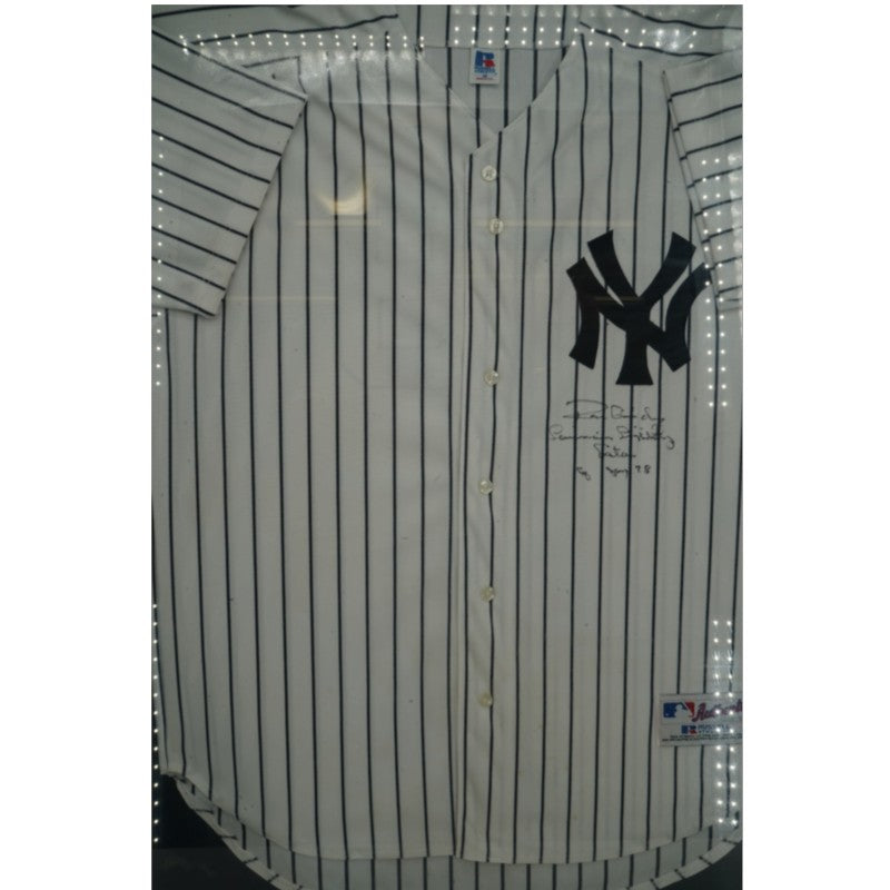 Ron Guidry New York Yankees Autographed Inscribed Framed Russell Jersey JSA COA