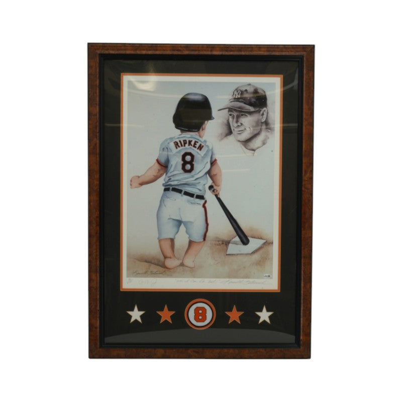 Cal Ripken Jr. Baltimore Orioles Autographed Inscribed Framed 17x23 Gatewood Litho LE 42/2131 JSA COA