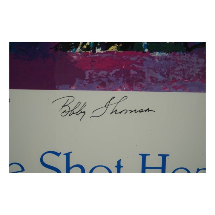 Bobby Thomson Ralph Branca Leroy Neiman Giants Dodgers Multi Signed Framed 18x22 Lithograph JSA COA
