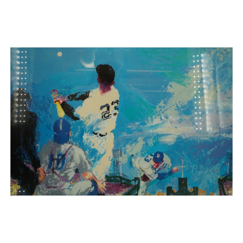 Bobby Thomson Ralph Branca Leroy Neiman Giants Dodgers Multi Signed Framed 18x22 Lithograph JSA COA