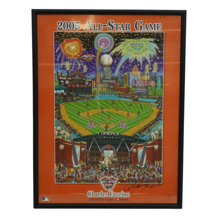 Charles Fazzino Autographed 2005 MLB All Star Game Framed 18x24 Lithograph JSA COA
