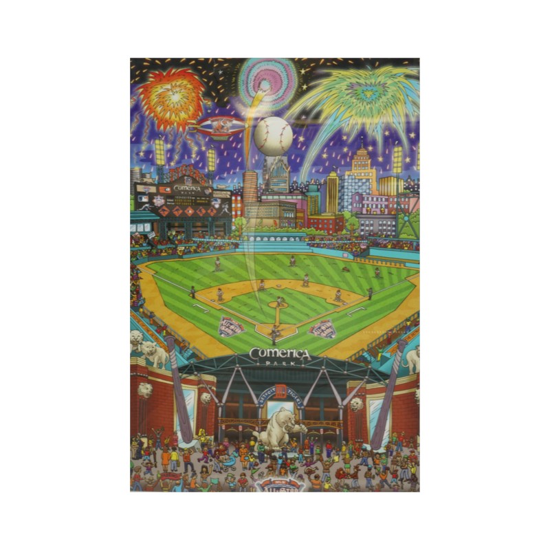 Charles Fazzino Autographed 2005 MLB All Star Game Framed 18x24 Lithograph JSA COA