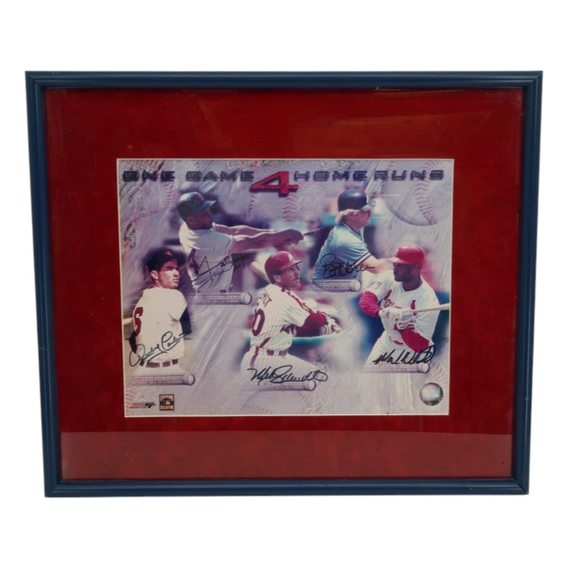 Mays Schmidt Colavito 4HR Game Multi Signed Framed 11x14 Photo JSA COA
