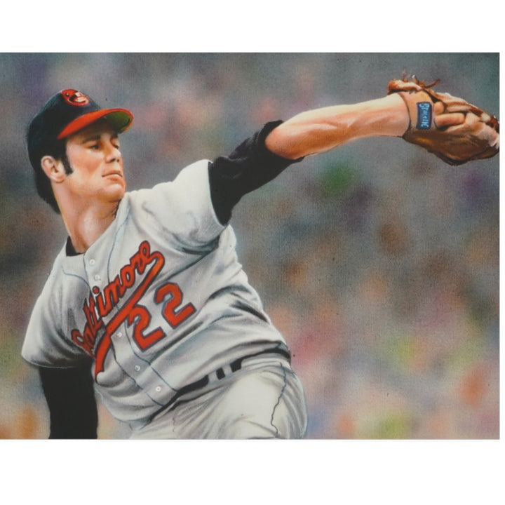 Jim Palmer Baltimore Orioles Artist Gary Longordo Autographed 16x20 Canvas Painting LE 2/3