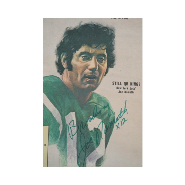 Joe Namath New York Jets Autographed Inscribed Matted The Sporting News Newspaper JSA COA