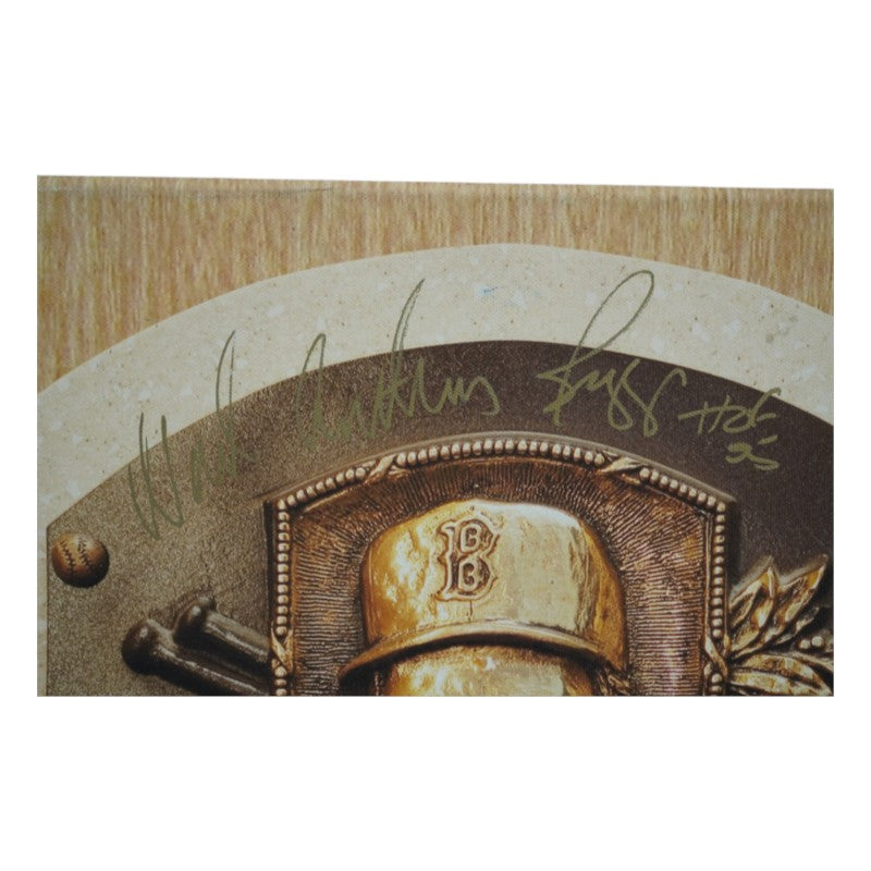 Wade Boggs Boston Red Sox Autographed Inscribed Canvas 16x20 HOF Plaque JSA COA