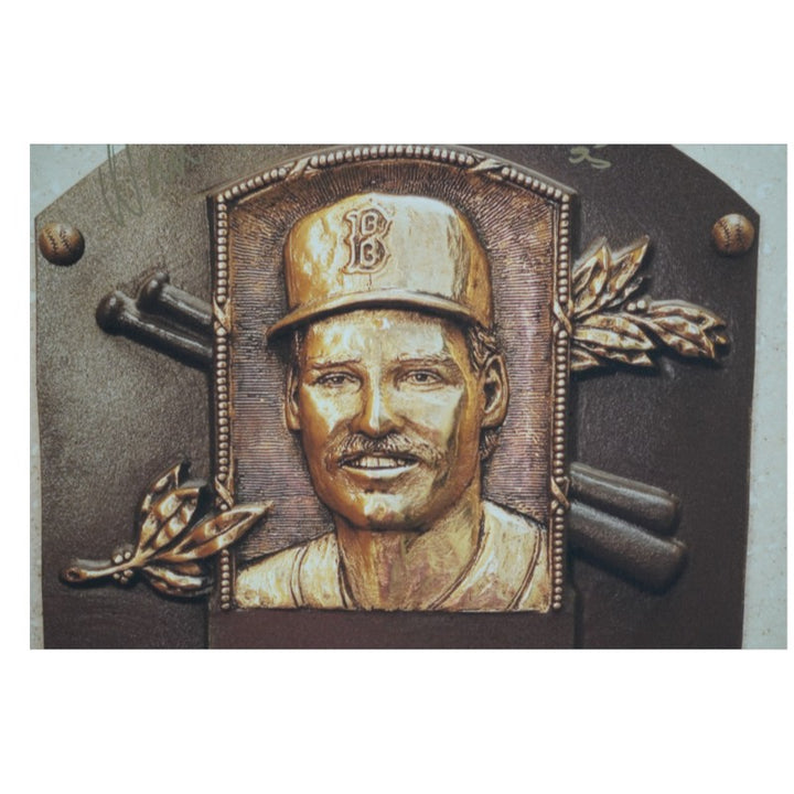 Wade Boggs Boston Red Sox Autographed Inscribed Canvas 16x20 HOF Plaque JSA COA