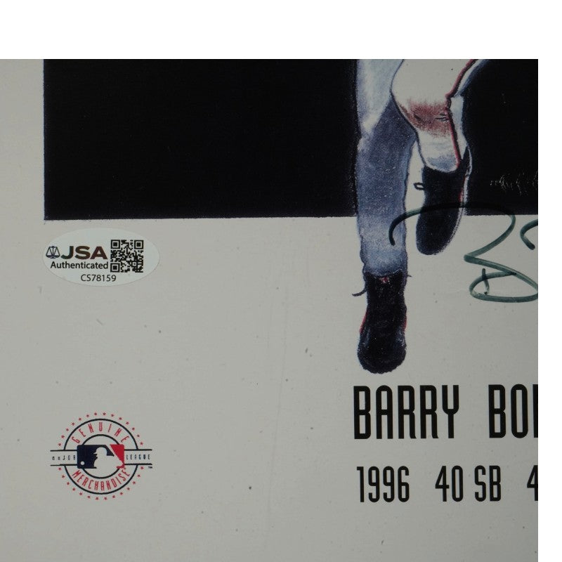 Rodriguez Canseco Bonds 40/40 Seasons Multi Signed Inscribed Matted 18x24 Hookina Lithograph JSA COA