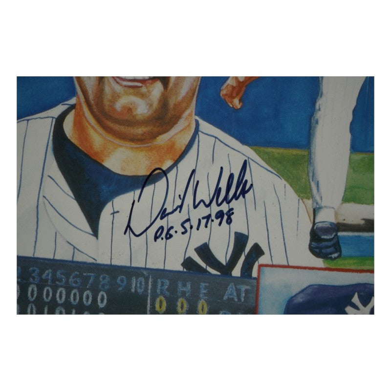 Posada Berra Wells New York Yankees PG Multi Signed Inscribed 17x23 Lithograph JSA COA