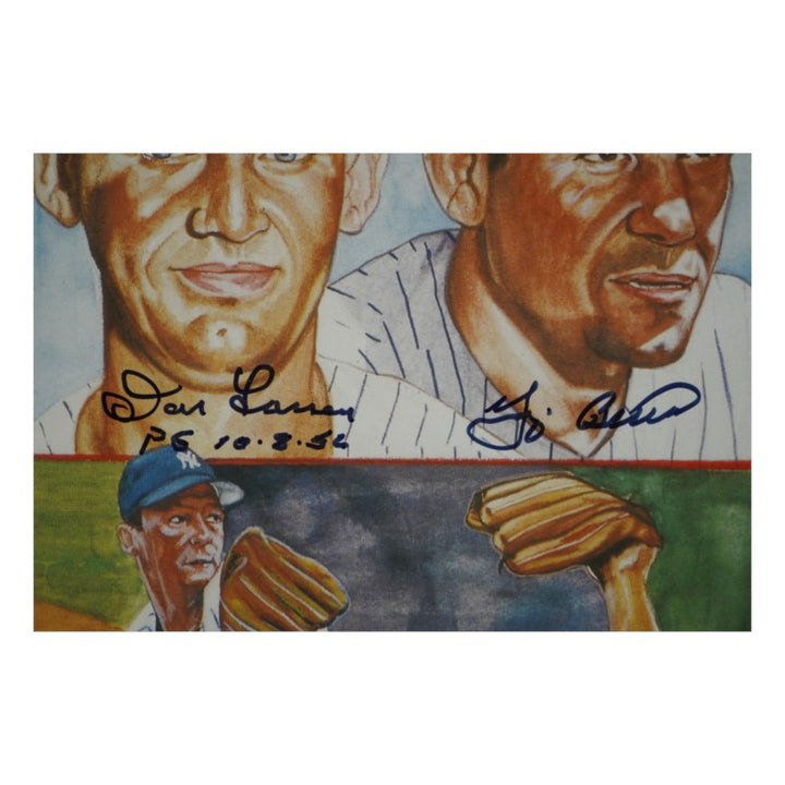 Posada Berra Wells New York Yankees PG Multi Signed Inscribed 17x23 Lithograph JSA COA