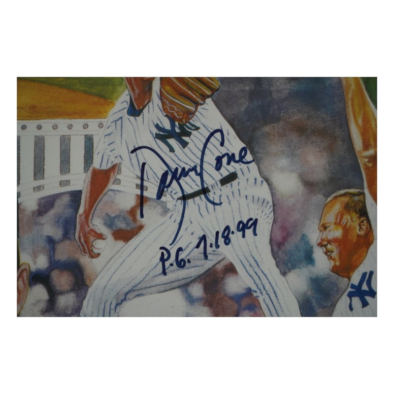 Posada Berra Wells New York Yankees PG Multi Signed Inscribed 17x23 Lithograph JSA COA