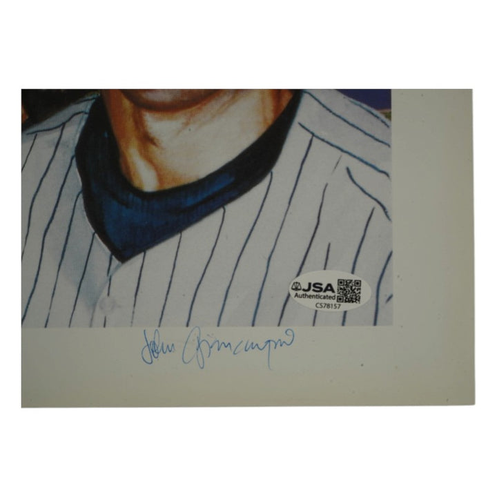 Posada Berra Wells New York Yankees PG Multi Signed Inscribed 17x23 Lithograph JSA COA