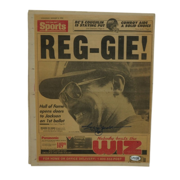 Reggie Jackson New York Yankees Autographed New York Post FP 1/6/93 JSA COA