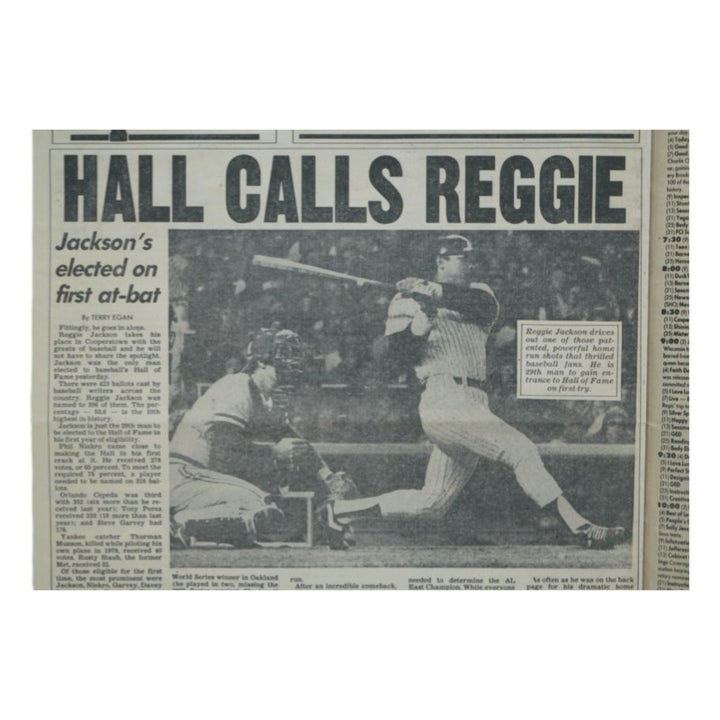 Reggie Jackson New York Yankees Autographed New York Post FP 1/6/93 JSA COA