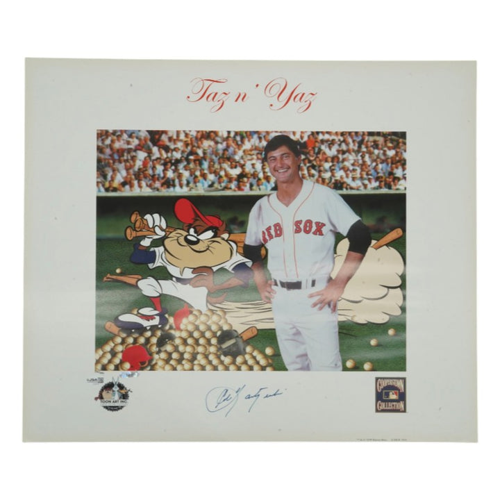 Carl Yastrzemski Boston Red Sox Autographed Taz n' Yaz Looney Tunes 19x23 Lithograph LE 250/250 JSA COA