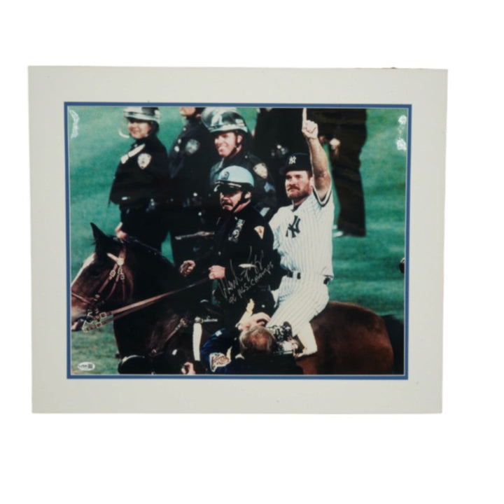 Wade Boggs New York Yankees 96 WS Celebration Autographed Inscribed Matted 16x20 Photo JSA COA