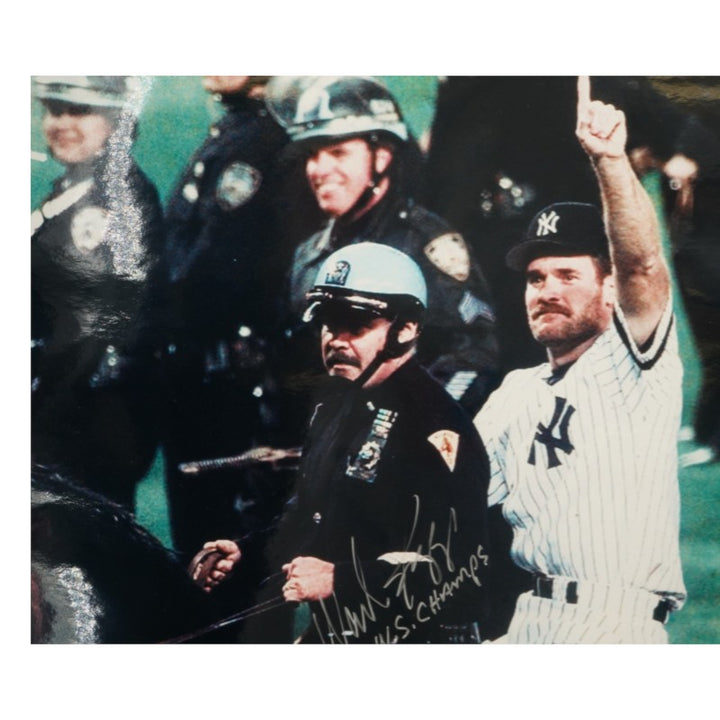 Wade Boggs New York Yankees 96 WS Celebration Autographed Inscribed Matted 16x20 Photo JSA COA